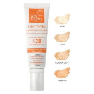 Suntegrity 5 in 1 Tinted Sunscreen Moisturizer SPF 30 (swatches of all 4 shades)