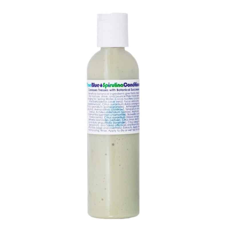Living Libations True Blue Spirulina Conditioner is a lightweight all natural hair conditioner that adds volume, bounce and nourishment to dry, damaged, lifeless hair.