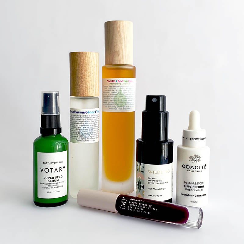 oils, mists, lip gloss and serums