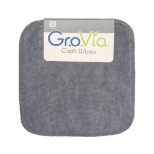 GroVia Cloth Wipes in cloud grey are perfect washcloths for removing makeup and oil cleansing.