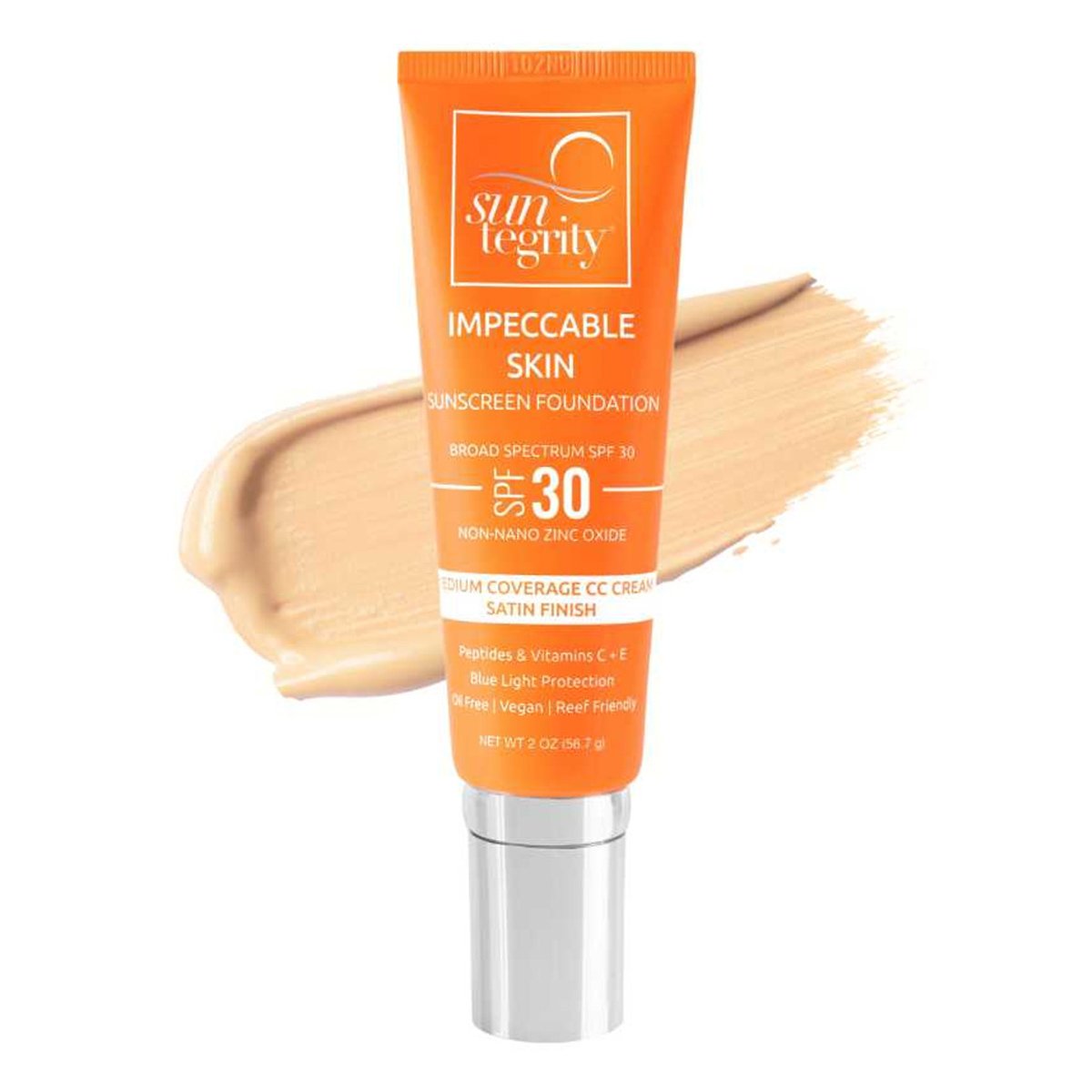 Suntegrity - Impeccable Skin SPF 30 (shade Nude, 2oz) Suntegrity Impeccable Skin mineral sunscreen foundation in shade Nude