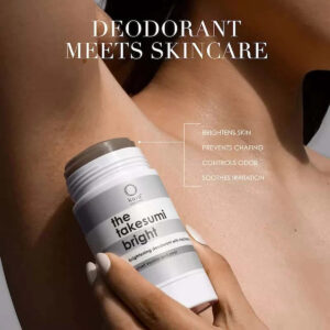 Kaia Naturals Takesumi Bright Niacinamide Brightening Deodorant for dark spot pigmentation in the underarm region, available at Inspire Beauty.