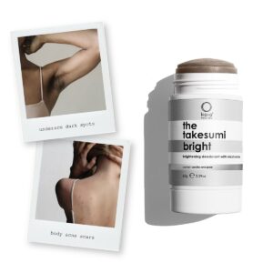 Kaia Naturals Brightening Deodorant and Body Balm for fading underarm dark spot pigmentation and acne marks on chest and back