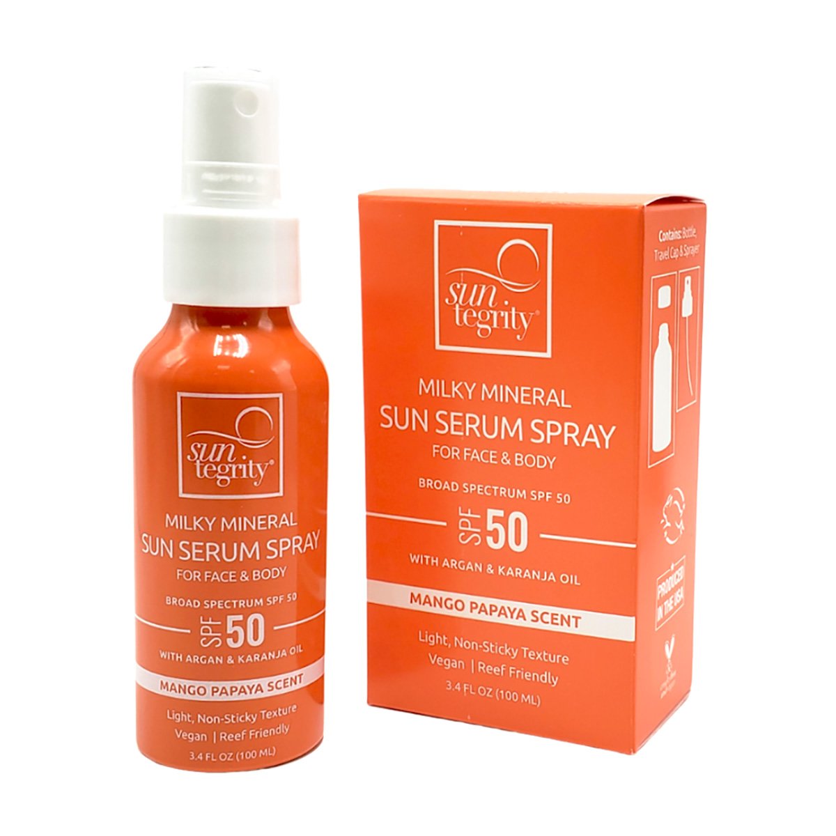 Suntegrity - Milky Mineral Sun Serum Spray Shop Suntegrity Milky Mineral Sun Serum Spray SPF 50, a fast-absorbing lightweight mineral sunscreen for face and body.