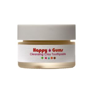 Living Libations Happy Gums Clay Toothpaste, a polishing toothpaste for ultra clean teeth and fresh breath