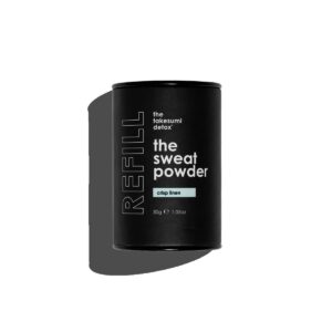 Kaia Naturals The Sweat Powder Crisp Linen Refill, a powder deodorant to control excess sweat and odor.