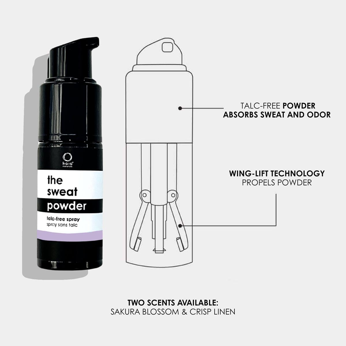 Kaia Naturals The Sweat Powder Spray available at Inspire Beauty.