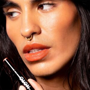 Use NOTO Ono Ono Multi-Bene Stick for a pop of peach on lips and cheeks.