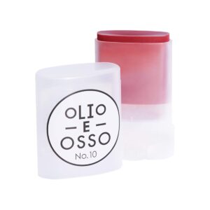 Shop Olio E Osso Balm No. 10 Tea Rose, a graceful and grounded rose hue for lips and cheeks.