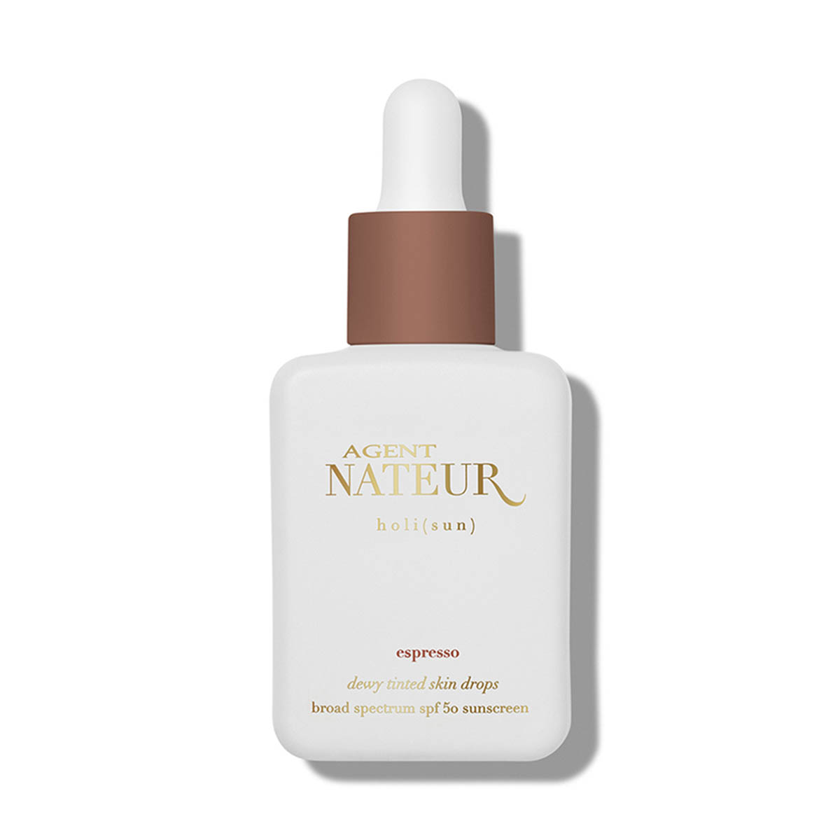 Shop Agent Nateur Holi (Sun) Dewy Tinted Skin Drops SPF 50 in shade: Espresso at Inspire Beauty.