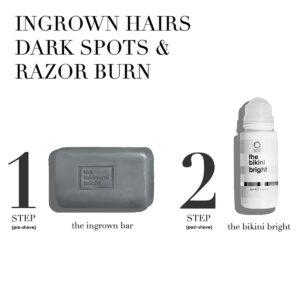 Kaia Naturals The Takesumi Bright Ingrown Bar and Bikini Bright to treat and prevent ingrown hairs, razor burn and bumps and dark spot pigmentation.