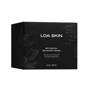 Loa Skin Botanical Recovery Mask, a leave on mask to soften, plump and brighten skin.