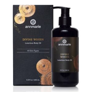 Annmarie Gianni Divine Woods is a sensuous, grounding body oil for silky soft skin.