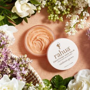 Rahua Hair Balm is a lightweight smoothing hair balm with an enchanting gardenia scent.