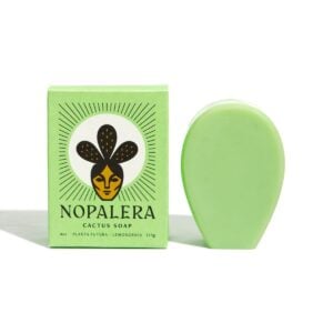 Shop Nopalera Planta Futura Cactus Soap at Inspire Beauty, a handcrafted natural cactus soap with a fresh lemongrass scent.