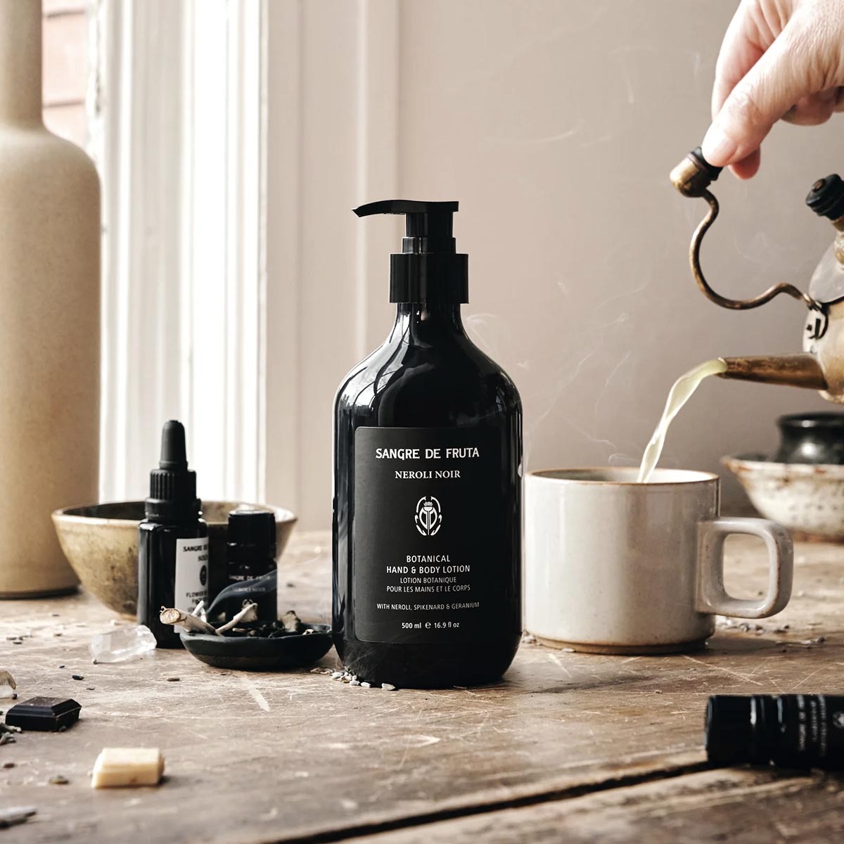 Sangre De Fruta Neroli Noir Botanical Hand & Body Lotion available at Inspire Beauty.