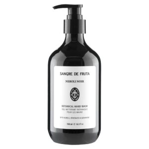 Shop Sangre de Fruta Neroli Noir Botanical Hand Wash at Inspire Beauty, a sudsy lathering hand wash with a euphoric neroli scent.