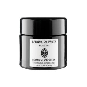 Shop Sangre de Fruta Rose No.1 Botanical Body Cream at Inspire Beauty, a deeply moisturizing whipped body cream with a sensual rose scent.