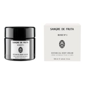 Sangre de Fruta Rose No.1 Botanical Body Cream is a handcrafted artisanal body cream with a fresh rose petal scent.