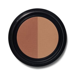 Shop Manasi 7 Custom Contour Duo Cinnabar Mocha at Inspire Beauty, a sheer matte pressed contour and bronze powder for a sun kissed look.