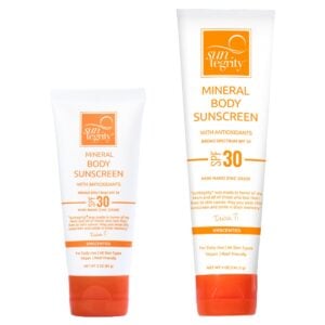 Shop Suntegrity Unscented Mineral Body Sunscreen at Inspire Beauty, now available in 3oz and 5oz.