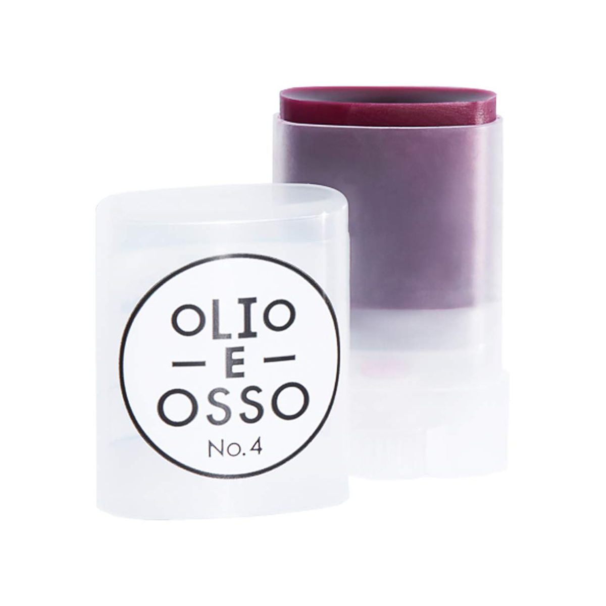 Shop Olio E Osso Balm No.4 Berry at Inspire Beauty, a boysenberry purple hue that is transparent yet adds depth to lips and highlights cheeks.