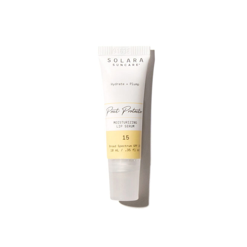Shop Solara Pout Protector Moisturizing Lip Serum SPF 15 to hydrate, plum and protect lips from the sun.