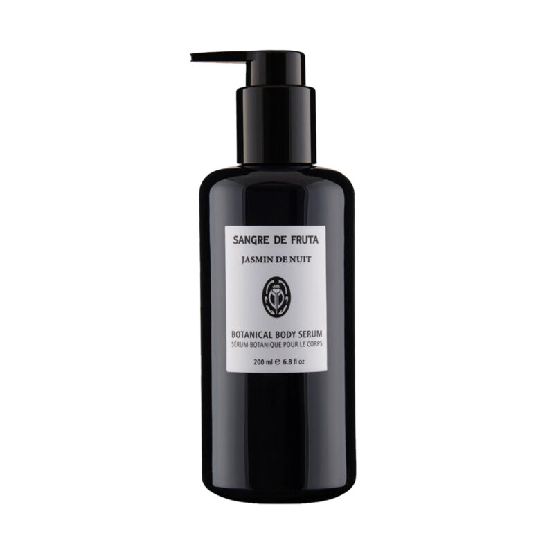 Shop Sangre de Fruta Jasmin De Nuit Botanical Body Serum, a skin-softening body serum with a deeply sensual jasmin scent.