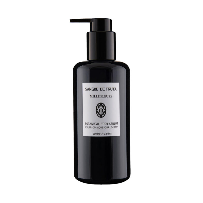Shop Sangre de Fruta Mille Fleurs Botanical Body Serum at Inspire Beauty, a lightweight, moisturizing body oil with an exotic floral scent.