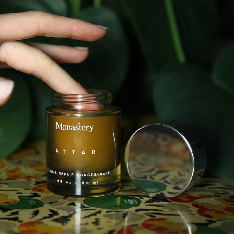 Use Monastery Skincare Attar Floral Repair Concentrate to nourish, soft and restore skin.