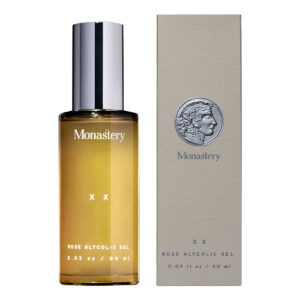 Monastery Skincare XX Rose Glycolic Gel is a gentle AHA exfoliating gel that smooths and resurfaces skin.
