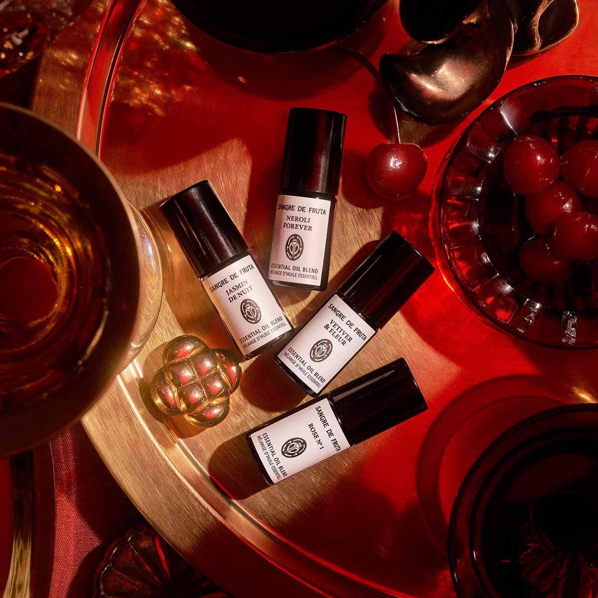 Sangre De Fruta Botanical Essential Oil Blends available at Inspire Beauty.