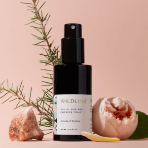 Wildling Empress Sweet Fern Hydrasoothe Face Mist is a cold-pressed toning mist to brighten and de-puff throughout the day.