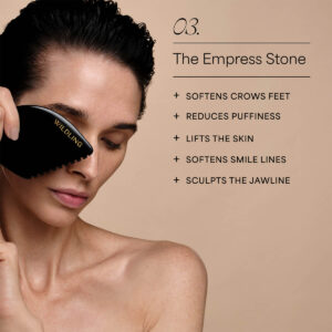 Step 3 of Wildling Empress Collection Ritual is to massage the face with Empress Stone for a firming, lifting and scultping effect.