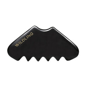 Shop Wildling Empress Gua Sha Stimulating Scalp Comb at Inspire Beauty, a bian stone scalp massage tool for healthy hair and scalp.