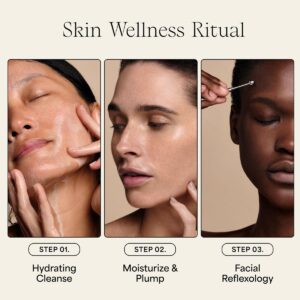 Wildling Skin Wellness Ritual is a 3-step daily skincare routine that includes a gentle nourishing cleanser, plumping moisturizer and reflexology spoon to release tension in the face.