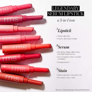 RMS Beauty Legendary Serum Lipstick is a 3-in-1 deeply pigmented lipstick, serum and stain.