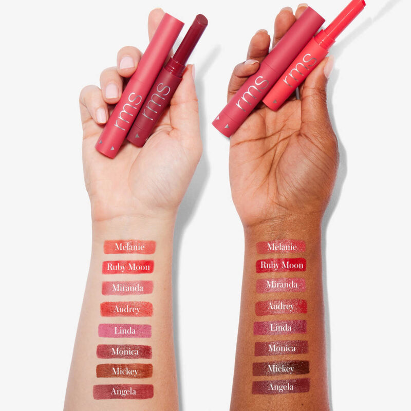 Swatches of RMS Beauty Legendary Serum Lipsticks