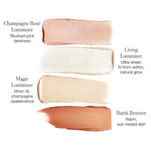 Swatches of RMS Beauty Living Luminizer Glow Quad Mini