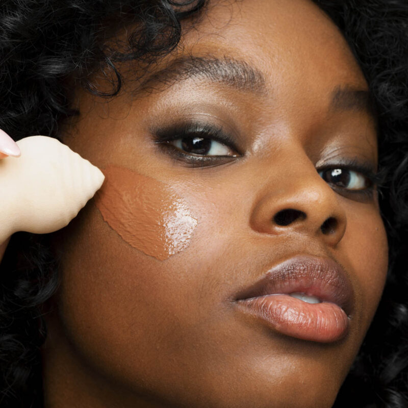 Use RMS Beauty Skin2Skin Beauty Sponge to apply foundation and concealer flawlessly.