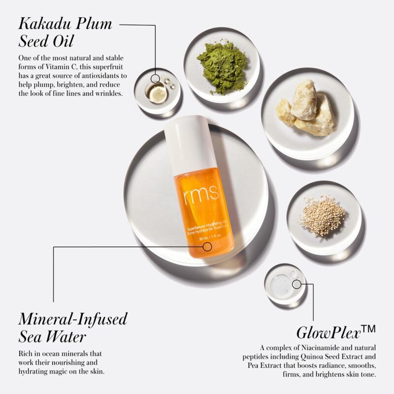 RMS SuperSerum Hydrating Mist is powered by niacinamide and natural peptides to smooth, firm, and brighten skin tone.