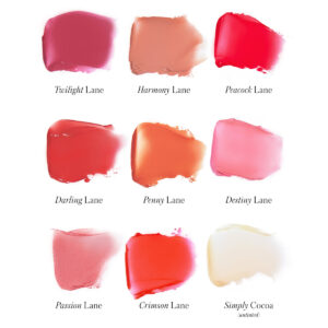 Swatches of RMS Beauty Tinted Daily Lip Balm.