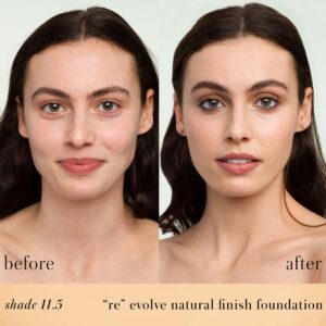 RMS Beauty ReEvolve Natural Finish Liquid Foundation shade 11.5 is a buff beige with neutral undertones