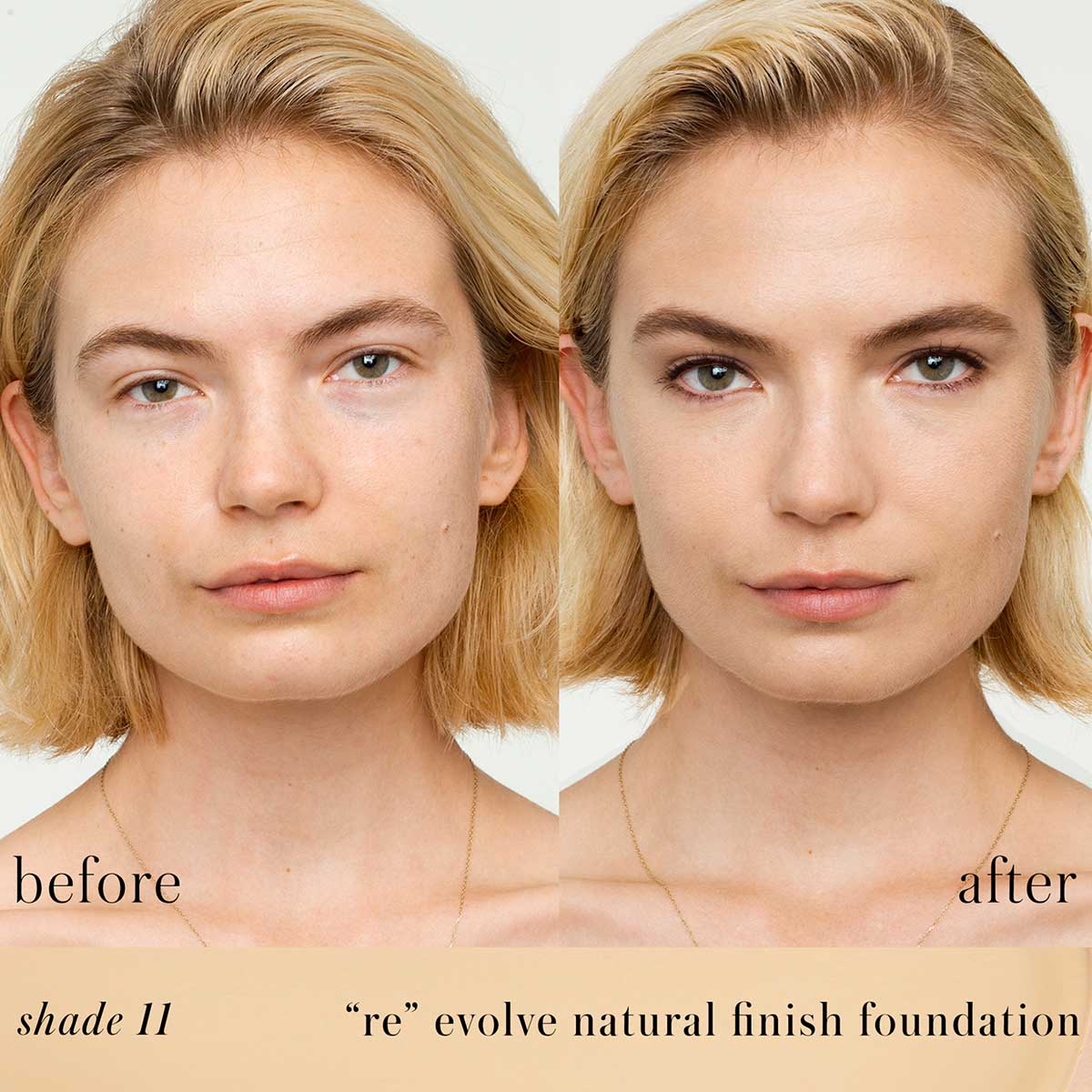 RMS Beauty ReEvolve Natural Finish Liquid Foundation shade 11 is an ivory with slight golden base