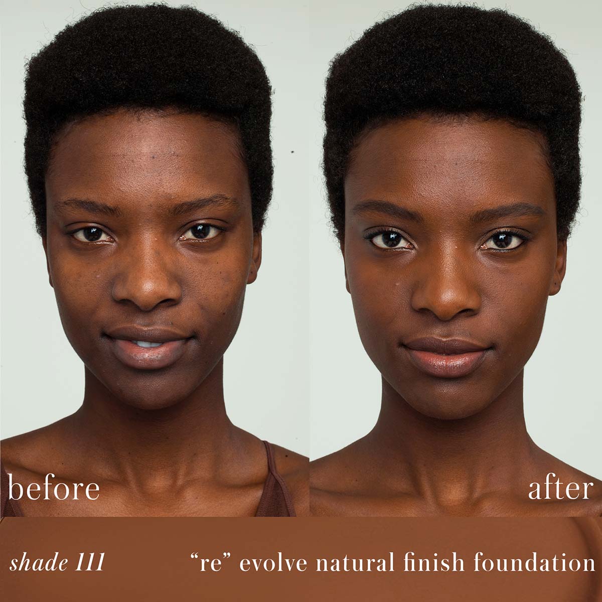 RMS Beauty ReEvolve Natural Finish Liquid Foundation shade 111 is a deep mahogany hue.