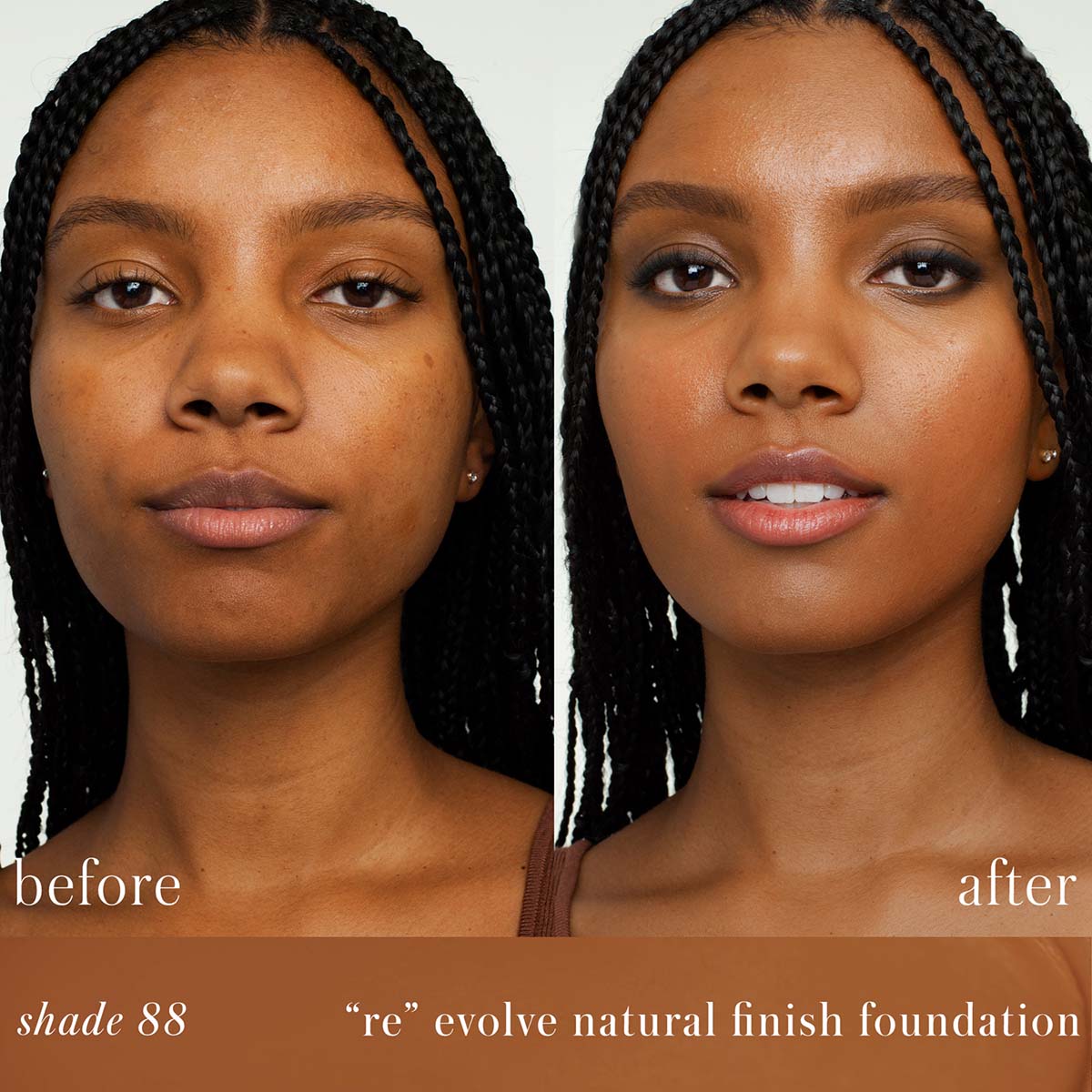 RMS Beauty ReEvolve Natural Finish Liquid Foundation shade 88 is a rich auburn hue.