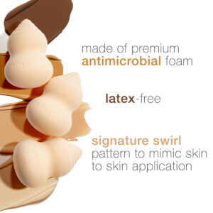 RMS Beauty Skin2Skin Beauty Sponge is latex-free and make made with antimicrobial foam.