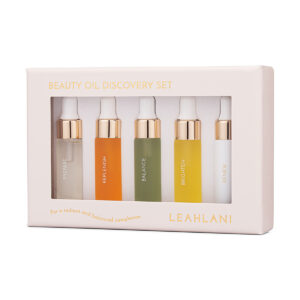 Try the complete collection of Leahlani Skincare serums and elixirs with the Beauty Oil Discovery Kit.
