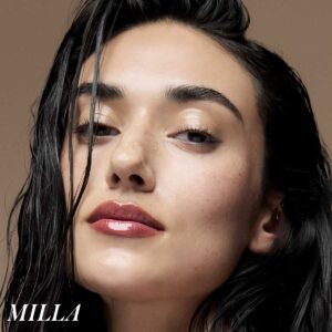 RMS Legendary Lip Oil in shade Milla has high-impact shine, low-maintenance lip color.