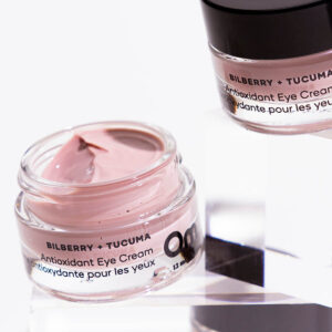 Om Organics Bilberry + Tucuma Antioxidant Eye Cream is an antioxidant-rich eye treatment to brighten, ease puffiness, and soften lines and wrinkles.